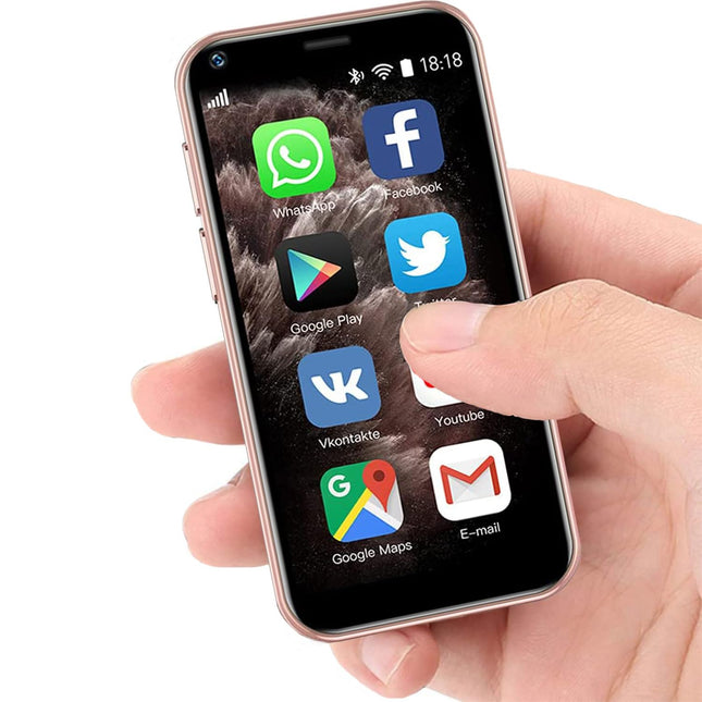 Hipipooo väike minitelefon, lukustamata 3G kahe SIM-kaardiga nutitelefon, 2,5-tolline 1000mAh Android 8.1 lastetelefon, 2 GB + 16 GB (XS11-roosa)