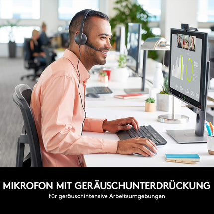 Logitech H340 kõrvaklapid mikrofoniga, stereo peakomplekt, reguleeritav mürasummutav mikrofon, pöörlevad kõrvapadjad, USB-port, 1,8 m kaabel, PC/Mac/sülearvuti - must