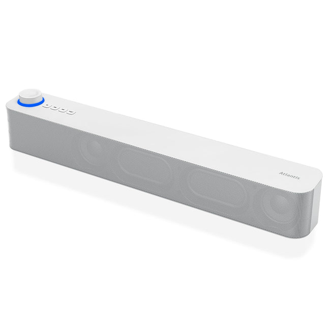 Atlantis Soundbar PC 20W, arvutikõlar, 3,5 mm pesa + Bluetooth 5.3 nutitelefonile, FireTV-le, plaadimängijale, 2400 mhA aku, FM-raadio, arvutikõlar, kaasaskantav, teler, nutitelefon 420x60x74 mm P003-C0820-B