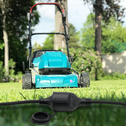 Välistingimustes kasutatav pikendusjuhe 5m, kummist pikendusjuhe Schuko pistikuga, IP44 pikendusjuhe H07RN-F 3G1,5 mm² kaabel, kaitsekorgiga, 3500W, 16A 250V, must