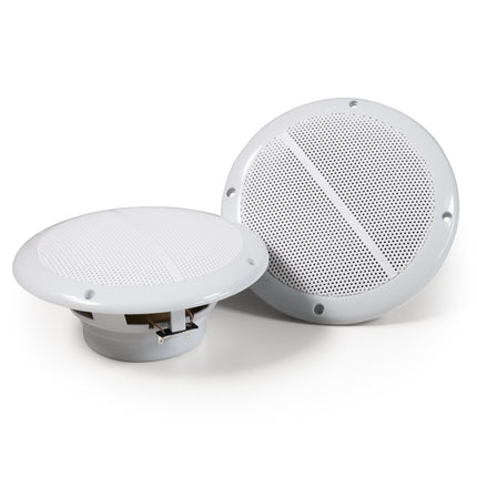 Hollywoodi laekõlarid, seinakõlarid, õuekõlarite paar | WL-18 | 2 x 100W kõlarit Ø179mm telkimiseks, paatidele, restoranidele, terrassidele, vannitubadesse, 20W RMS, 8 oomi, valge