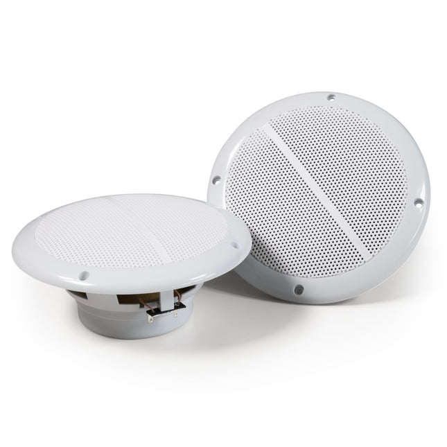 Hollywood Ceiling Speakers, Wall Speakers, Outdoor Speakers Pair | WL-18 | 2 x 100W Speakers Ø179mm for Camping, Boats, Restaurants, Patios, Bathrooms, 20W RMS, 8 Ohms, White