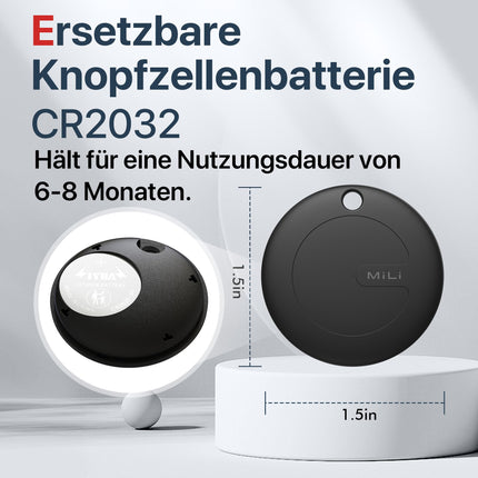 MiLi MiTag võtmeleidja Apple Find My rakendusele (ainult iOS), võtmeleidja, Bluetoothi ​​nutikas jälgimissilt pagasi/juhtmeta/kottide jaoks, IP67 veekindel, vahetatav aku, 4 tk pakis