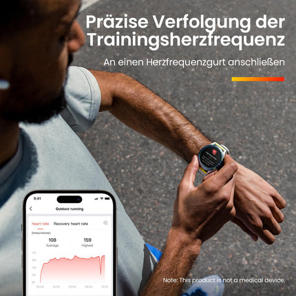 Amazfit Cheetah 47mm Running Smartwatch with Dual-Band GPS, Route Navigation and Offline Maps, Training Template, Heart Rate Monitor, Built-in Alexa, 14-Day Battery Life for Men and Women