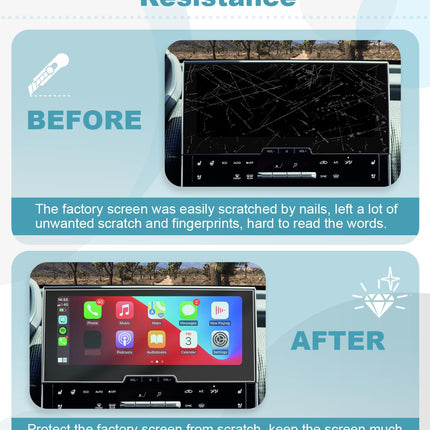 CDEFG Compatible with Toyota bZ4X 2022 2023 2024, Navigation Screen Protector 4H Scratch-Resistant 12.3 Inch GPS Screen Protector Navi Film bZ4X 2024 Accessories [2 Pack]