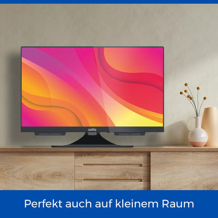 Cello C1924WSH 19-tolline raamita nutiteler, kolmekordne tuuner (DVB-C/-S2/-T2), Bluetooth, ülikiire WebOS LG-lt, Pitch Perfect kõlar, Disney+, Netflix Prime [2024]