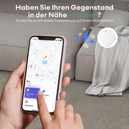 ATUVOS Air Tag võtmeotsija 4 tk pakis, nutikas jälgimisvõtmeotsija, mis ühildub Apple Find My rakendusega (ainult iOS, Android ei ole toetatud), Bluetooth-võtmeotsija pagasi/kottide/kohvrite jaoks, vahetatav aku