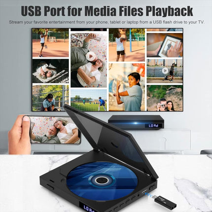 Mini DVD-mängija sisseehitatud HiFi-kõlariga, HDMI, mälu taasesituse funktsioon, kompaktne, kõik piirkonnad vabad, USB-taasesitus, HDMI- ja RCA-kaabel