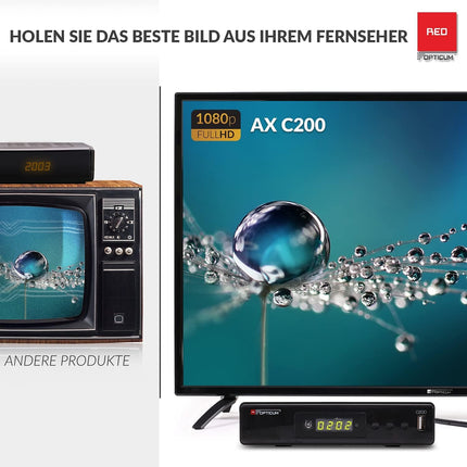 Opticum C200 PVR HDTV kaabelvastuvõtja (PVR-valmis, HDMI, Full HD, USB, EPG, SCART) must