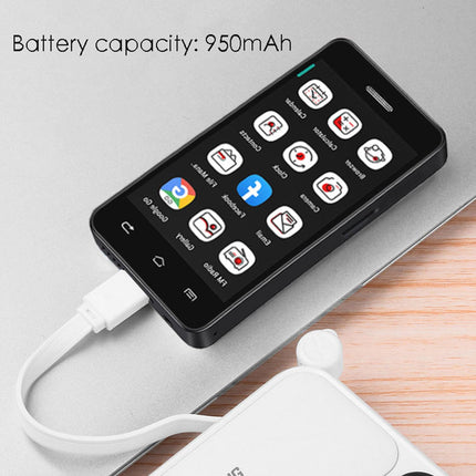 Hipipooo väike telefon, 3G minitelefon, toetab Nano SIM-kaarti, 2,5 tolli, 950 mAh, Android 8.1, lastetelefon, 2 GB + 16 GB (3G-must)