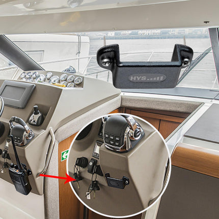 HYS autoraadio kinnitus, pihuarvuti raadio kinnitus, mis ühildub Motorola Baofeng Yaesu Midlandi ja kõigi raadiosaatjatega, millel on tagaklamber (4 tk, must)