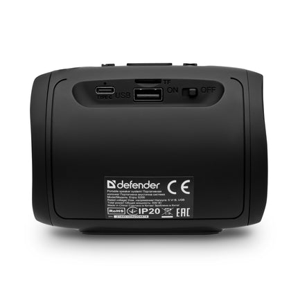 Defender® Enjoy S200 Bluetooth Speaker – Portable 5W Music Box with TWS, LED Light, Radio, USB, MicroSD, MP3, AUX, Microphone, Hands-Free Function &amp; 10h Battery – Wireless Mini Speaker with Handle