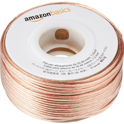 Yamaha NS-AW194 (BL) kahesuunaline väliskõlar (80 vatti, 85 dB) must ja Amazon Basics 16-gabariidiline kõlarijuhe - 100 jalga