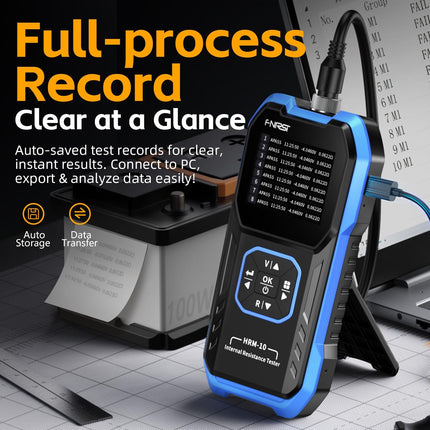 HRM-10 Battery Capacity Internal Resistance Tester Portable Multifunctional 4 Wire Tester for Batteries 100V 200 Ω Internal Resistance Meter and Accurate Voltage Meter Resistance Tester