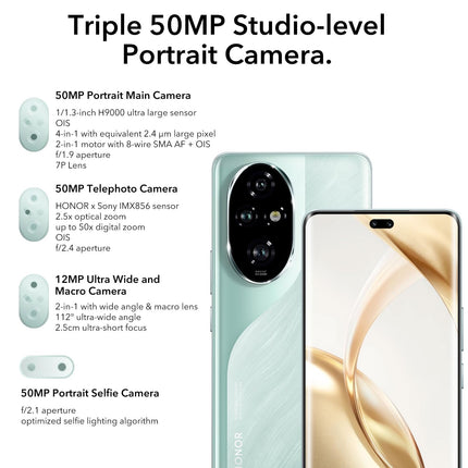 HONOR 200 Pro 5G nutitelefon 12+512GB, 6,78" OLED-ekraan 120Hz, 50MP peamine portreekaamera, Snapdragon 8s Gen 3, 5200mAh aku 100W Supercharge'iga, MagicOS 8.0, kahe SIM-kaardiga NFC, must