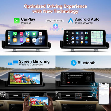 XTRONS 10,25-tolline IPS-ekraan Android 14 autoraadio Octa Core 4+64GB sisseehitatud 4G LTE WiFi GPS Bluetooth automäng valikuline DAB DVR OBD TPMS BMW 3. seeria E90 jaoks ilma originaalekraanita vasakpoolse rooliga