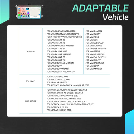 [8-tuumaline 4G+64G] Inefala Android 13 autoraadio 2 DIN VW Golfile, Polo Tiguanile, Caddy Touranile, 9-tolline puuteekraan juhtmevaba Carplay ja Android Auto funktsiooniga, BT GPS WiFi 59UI RDS FM mikrofoniga tahavaatekaamera