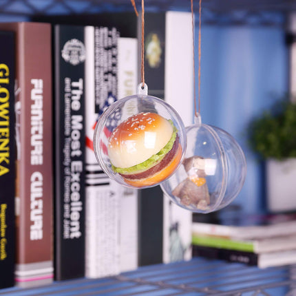 AGM 20 Pieces 8 cm Transparent Christmas Tree Balls, Plastic Balls DIY Fillable Craft Balls, Plastic Balls Ornaments for Christmas New Year, Winter Theme Decorations Balls