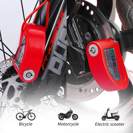 High Security Motorcycle Alarm Lock, Disc Brake Lock, 130 dB Anti-Theft Motorcycle Lock with 1.5 m Reminder Cable, Durable Disc Brake Lock for Motorcycle, Moped, Vespa, Scooter,