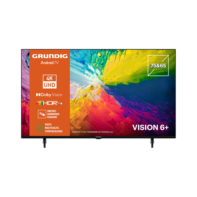 GRUNDIG 43 VOE 73 43-tolline (108 cm) LED-teler, Android 9 teler, 4K UHD, Dolby Digital, HDR10, Micro Dimming mootor, sisseehitatud Chromecast, Bluetooth, nutiteler, must