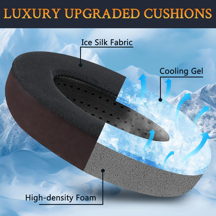 SOULWIT Cooling Gel Replacement Ear Pads for Sennheiser HD650, HD660 S, HD660S2, HD600, HD6XX, HD58X, HD580, HD565, HD545, HD535 Headphones, Cushions with Noise-Isolating Memory Foam, Extra Thickness
