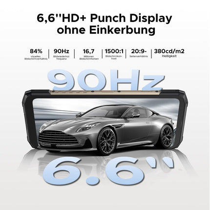 DOOGEE Blade 20 Turbo 5G AI Android 15 Outdoor Handy Ohne Vertrag, 10300mAh/33W, 32GB+256GB/TF 2TB Outdoor Smartphone, 50MP AI Kamera, 6.6" IPS Display, 3 Karten Dual 5G SIM/ IP68/ NFC/GPS/Face ID/OTG