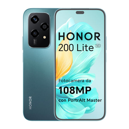 HONOR 200 Lite nutitelefon 5G, kahe SIM-kaardiga NFC Android-mobiiltelefonid ilma lepinguta (256G/8GB RAM, 6,7-tolline AMOLED Eye-Care ekraan, 4500 mAh, 108MP+50MP, Magic Capsule) Cyan Lake