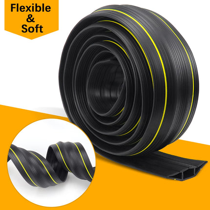 Floor cable bridge, 3M floor cable duct, flexible PVC floor cable protection, floor cable cover for office, workshop, warehouse, concert etc., cable protection and prevention of tripping hazards