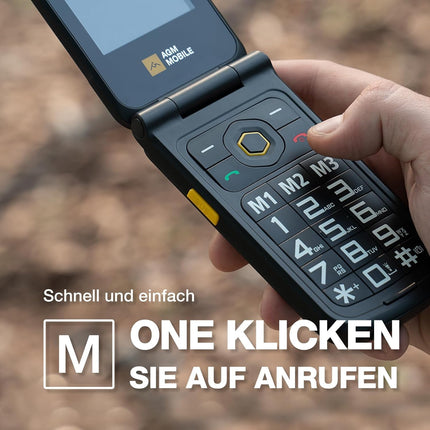AGM M8 FLIP lepinguta klapiga telefon 4G, suurte nuppudega seenioride telefon, veekindel, SOS, kuuldeaparaatidega ühilduv, kiirvalimine, 104 dB kõlar, kahekordne SIM-kaart, 1500 mAh, must