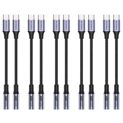 MOSWAG USB Type-C - 3,5 mm kõrvaklapipesa adapter, audio USB C - Aux adapter iPhone 16 Pro Max/16 Pro/16 Plus/16/15 Pro/15, Samsung Galaxy S24 S23 S22 S21 S20, Huawei, Pixel, iPad ja muu jaoks