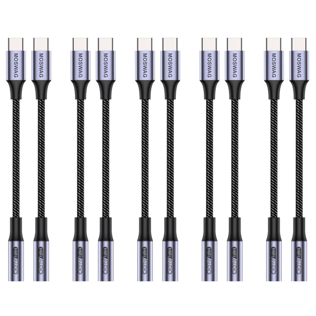 MOSWAG USB Type-C - 3,5 mm kõrvaklapipesa adapter, audio USB C - Aux adapter iPhone 16 Pro Max/16 Pro/16 Plus/16/15 Pro/15, Samsung Galaxy S24 S23 S22 S21 S20, Huawei, Pixel, iPad ja muu jaoks