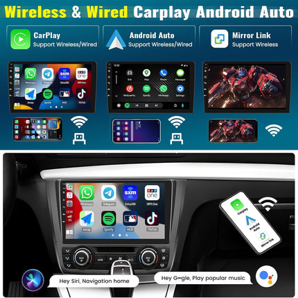 2G+64G Android 13 autoraadio BMW 1. seeria E81 E82 E87 E88 2008-2012 jaoks koos juhtmevaba Carplay, Android Auto, 9-tollise ekraaniga, Mirror Link GPS, Bluetooth HiFi WiFi, FM SWC+tagurduskaamera
