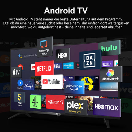 TuTu nutiteler 42-tolline (106 cm) Full HD Android-teler WiFi, rakenduste poe, kolmekordse tuuneri, Bluetoothi, USB ja HDMI-ühendusega