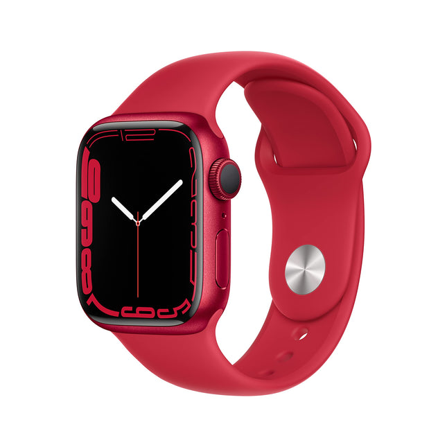 Apple Watch Series 7 (GPS, 41mm) — Red Aluminum Case with Red Sport Band (Refurbished)