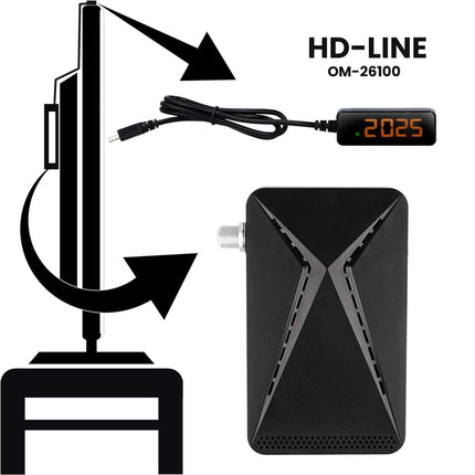 Hd-line OM-26100 Mini Sat Receiver -DVB S/S2 Satellite Receiver Full HD 1080P HDMI 2 x USB 2.0 HDTV [Digital Satellite Receiver] (Astra Hotbird Türksat) - Black