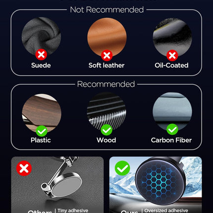 Tophot autotelefonihoidja magnetiga – magnetiline telefonihoidja armatuurlauale, vastupidav metallkonstruktsioon, 360° pööratav, tugeva liimiga, ühildub iPhone'i ja Samsung Pixeliga