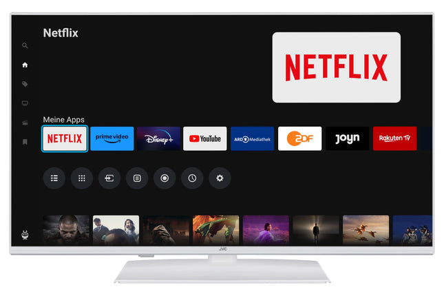 JVC 40-tolline TiVo LT-40VF5355W nutiteler - Full HD-teler, HDR-teler kolmekordse tuuneriga ja 6-kuulise HD+ garantiiga, valge LED-teler