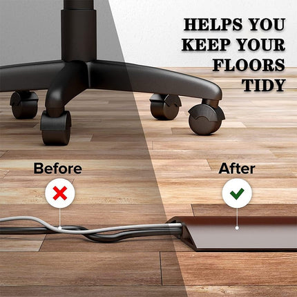 Floor Cable Protector White Floor Cable Duct, 2cm Wide Easy-to-Install Floor Cable Cover, Soft PVC Floor Cable Protector, For Home, Garage