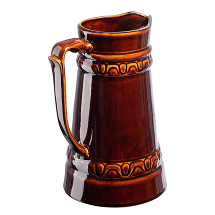 KADAX ceramic beer mug, jug with handy handle, dishwasher-safe carafe in country style, jug for mulled wine, beer, cream, sour milk, wine and liquids (6L)