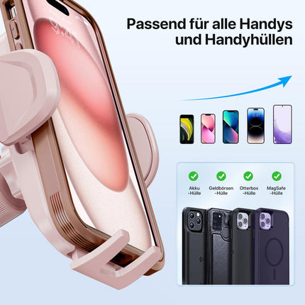 Miracase autotelefonihoidja [täiustatud iminapp ja metallist topeltkonks] autotelefonihoidja õhutusava armatuurlauale esiklaas, autotelefonihoidja iPhone'ile, Samsung Galaxy'le ja kõigile nutitelefonidele, roosa