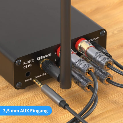 Fosi Audio BT10A Bluetooth 5.0 stereoheli võimendi vastuvõtja 2 kanaliga D-klassi mini Hi-Fi integreeritud võimendi sobib kodukõlaritele 50W x2 TPA3116