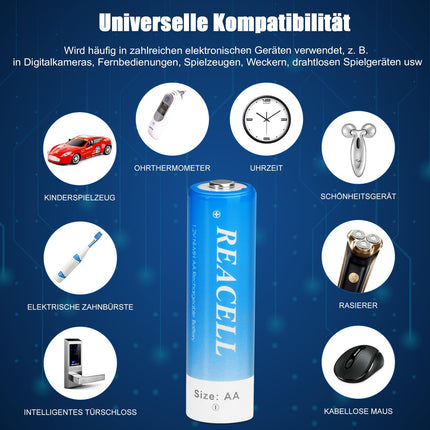 REACELL AA rechargeable batteries 2800mAh rechargeable 16 pieces Mignon AA NI-MH 1.2V rechargeable batteries low self-discharge with storage box