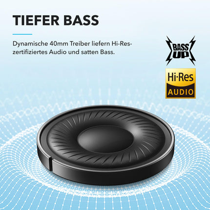Soundcore by Anker Q20i juhtmevabad Bluetooth-kõrvaklapid hübriidse aktiivse mürasummutusega, 40-tunnine mänguaeg ANC-režiimis, kõrglahutusega heli, sügav bass, kohandamine rakenduse kaudu (must)