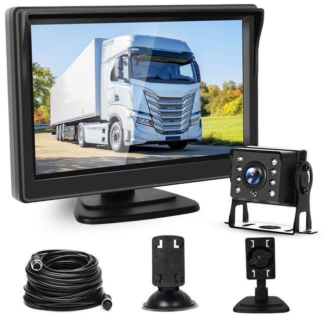 Hodozzy auto tahavaatekaamera 5-tollise HD-monitori komplektiga, veekindla öise nägemisega tagurduskaamera monitoriga, tagurduskaamera komplekt 10M kaabliga autole, veoautole, matkaautole, haagisele, 9V-36V