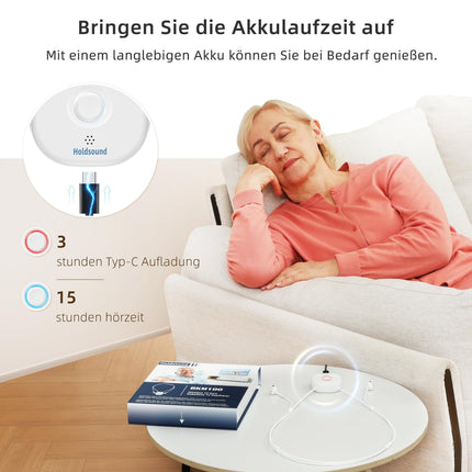 Holdsound juhtmevabad kõrvaklapid telerile - kõrvaklapid telerile USB-saatjaga (optiline, 3,5 mm), L/R tasakaalu helitugevuse reguleerimine, lihtne seadistamine eakatele, 30 M, 15 tundi (hall)