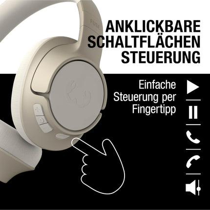 Fresh 'N Rebel Clam Fuse Bluetooth kõrvaklapid hübriidse aktiivse mürasummutusega, ENC mikrofoniga (täiuslikud kõned), juhtmevabad kõrvaklapid ümbritseva režiimiga, 45 tundi mänguaega (beež)
