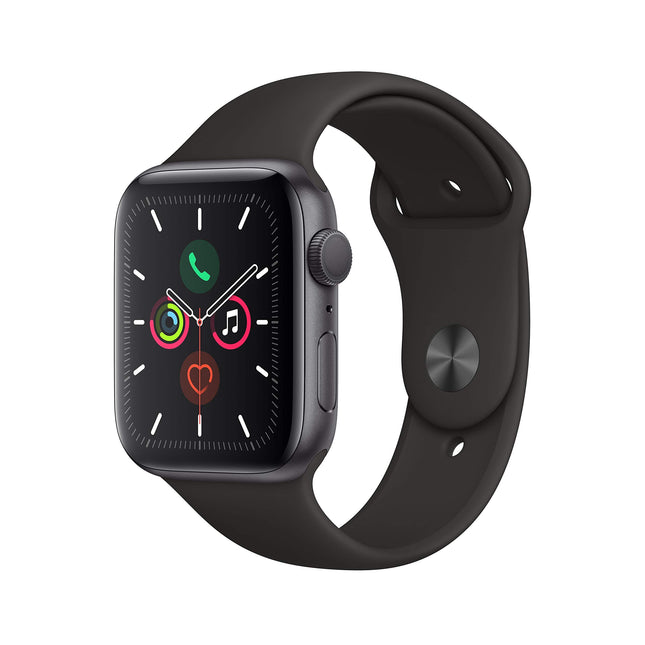 Apple Watch Series 5 44mm (GPS) - kosmosehall alumiiniumkorpus musta sportrihmaga (taastatud)