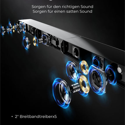 ULTIMEA 7.1ch Virtual Surround Sound Bar, Soundbar for TVs with 2 Surround Speakers, Surround Sound System for TVs with RGB Light, 6.5" Subwoofer, App, HDMI/Opt/AUX/BT, Apollo S70 Ultra