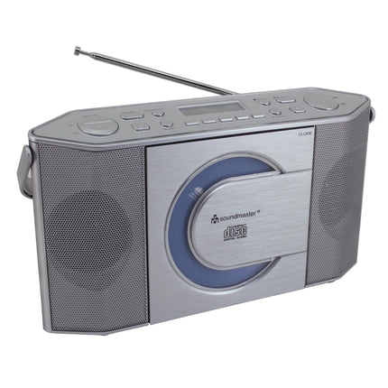 Soundmaster RCD1770SI DAB+ FM-raadio, CD-MP3-mängija, CD-R ja CD-RW kaasaskantav, aku ja vooluvõrgust töötav, LCD-ekraan kuupäeva ja kellaajaga, USB- ja kõrvaklappide ühendus