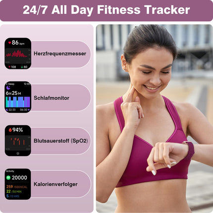 Fitpolo Smartwatch Women with Phone Function, Smartwatch with Alexa, 1.8" Fitness Tracker with Heart Rate SpO2 Stress Sleep Monitor, Fitness Watch IP68 Waterproof Sports Watch Women for Android iOS